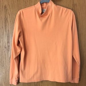 L.L. Bean large orange mock neck long sleeve shirt